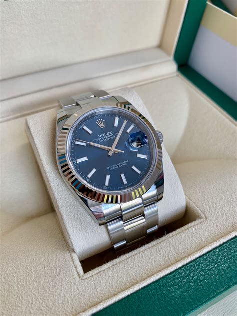 rolex datejust 41 blue wrist|2021 Rolex Datejust 41 mm.